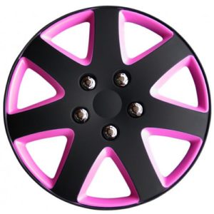 Radkappen 13 Zoll Michigan | matt schwarz mit rosa
