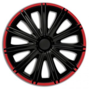 Radkappen 15 Zoll Nero R | schwarz/rot