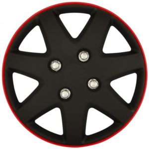 Radkappen 16 Zoll Michigan | matt schwarz mit rotem Rand